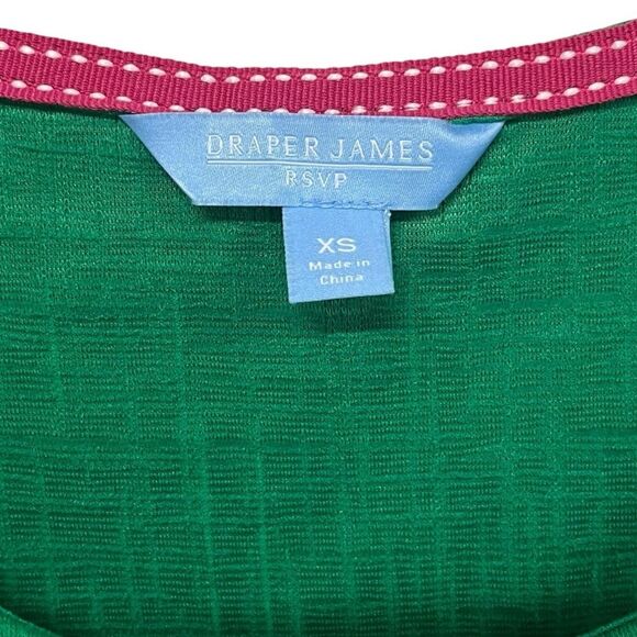 DRAPER JAMES RSVP™ | Pleated Green Roubd Neck Puff Sleeve T-Shirt Dress Size XS - Picture 7 of 10